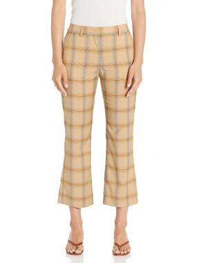 PS Paul Smith Plaid Crop Pants Trousers in Acid Yellow ( 44 / 8 )
